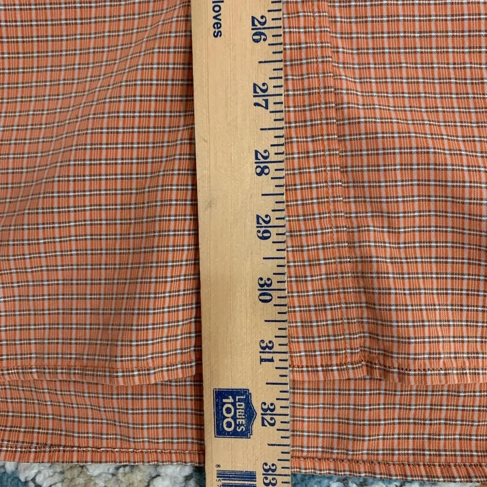 The North Face Shirt Mens XL Orange Short‎ Sleeve Performance Stretch Button